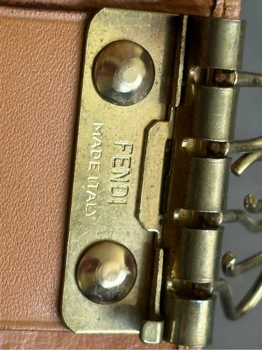 Auth Fendi leather key case Vintage